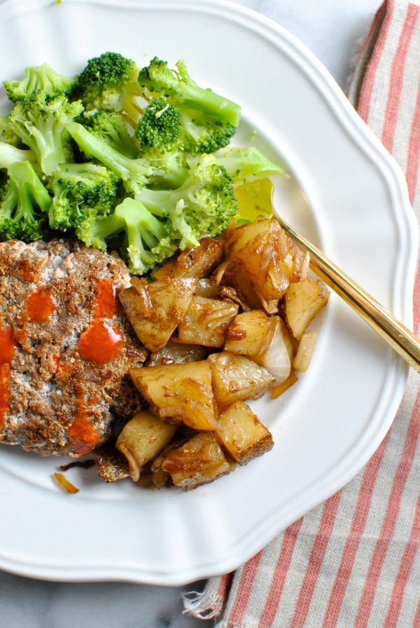 Onion Soup Roasted Potatoes Plated