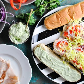 this recipe for basil mayo turkey sandwiches is like a cool bite of southern california. they