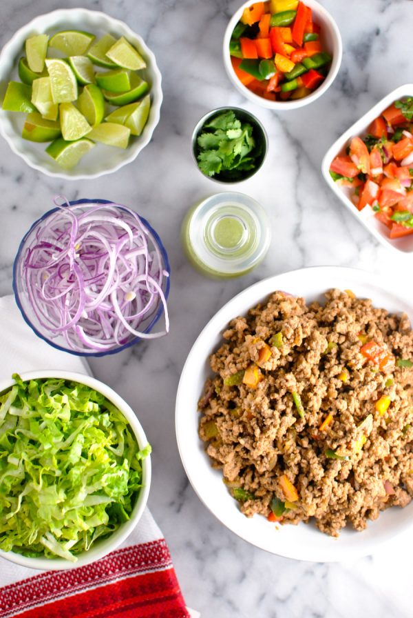 Look at this spread! the ultimate DIY taco bar - easily whole30 adaptable and SUPER delish. yessss! | thepikeplacekitchen.com