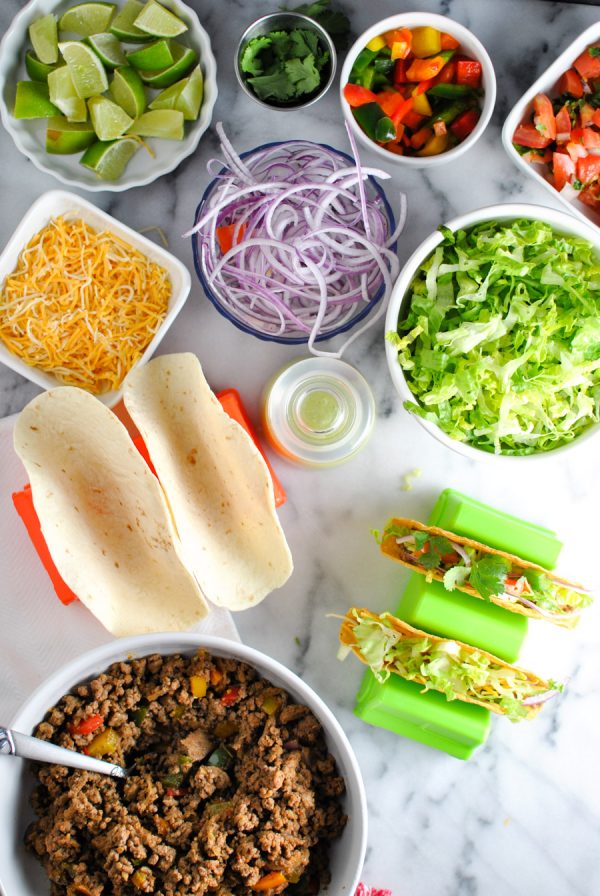 Look at this spread! the ultimate DIY taco bar - easily whole30 adaptable and SUPER delish. yessss! P.S. how cute is my taco truck!? | thepikeplacekitchen.com