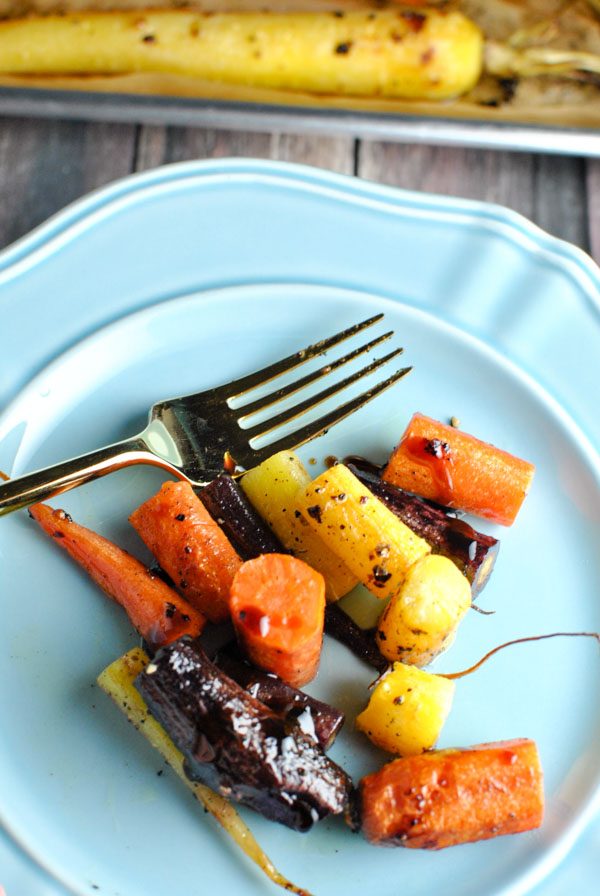 whole30 roasted rainbow carrots! we love this recipe because they get a little bit sweet and caramel-y and wonderful | thepikeplacekitchen.com