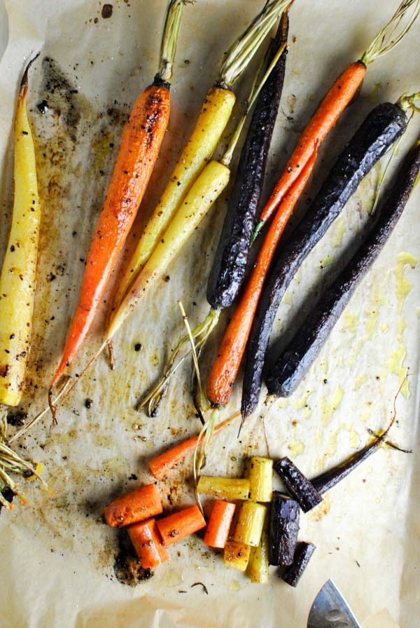 whole30 roasted rainbow carrots! we love them because they get a little bit sweet and caramel-y and wonderful | thepikeplacekitchen.com